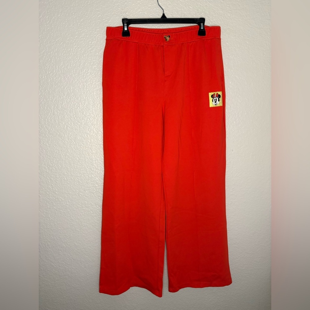 Disney Parks Minnie Mouse Ponte Dress Pants Trousers Red Gold Large